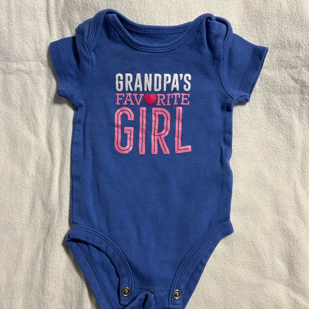 Carter's Blue and Pink Bodysuit‎ with Sweet Grandpa's Favorite Girl Design
